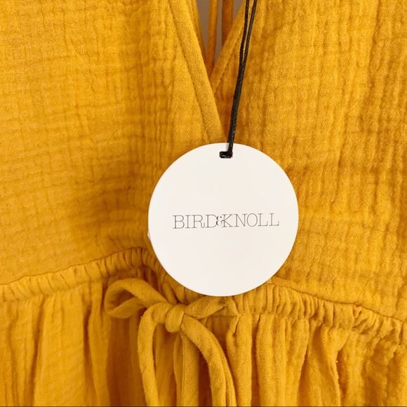 Bird & Knoll Alijandra Maxi Dress XS Yellow NWT - Picture 14 of 15